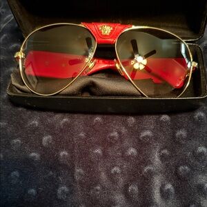 Versace Red and Gold Women's Sunglasses
